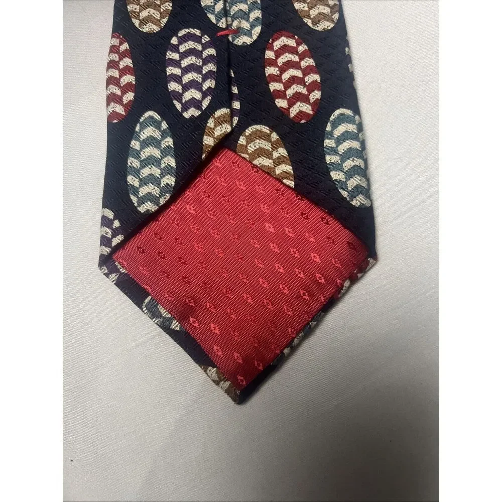 Zianetti Men's 100% Italian Silk Classic Necktie Tie Multicolor Easter Eggs Oval